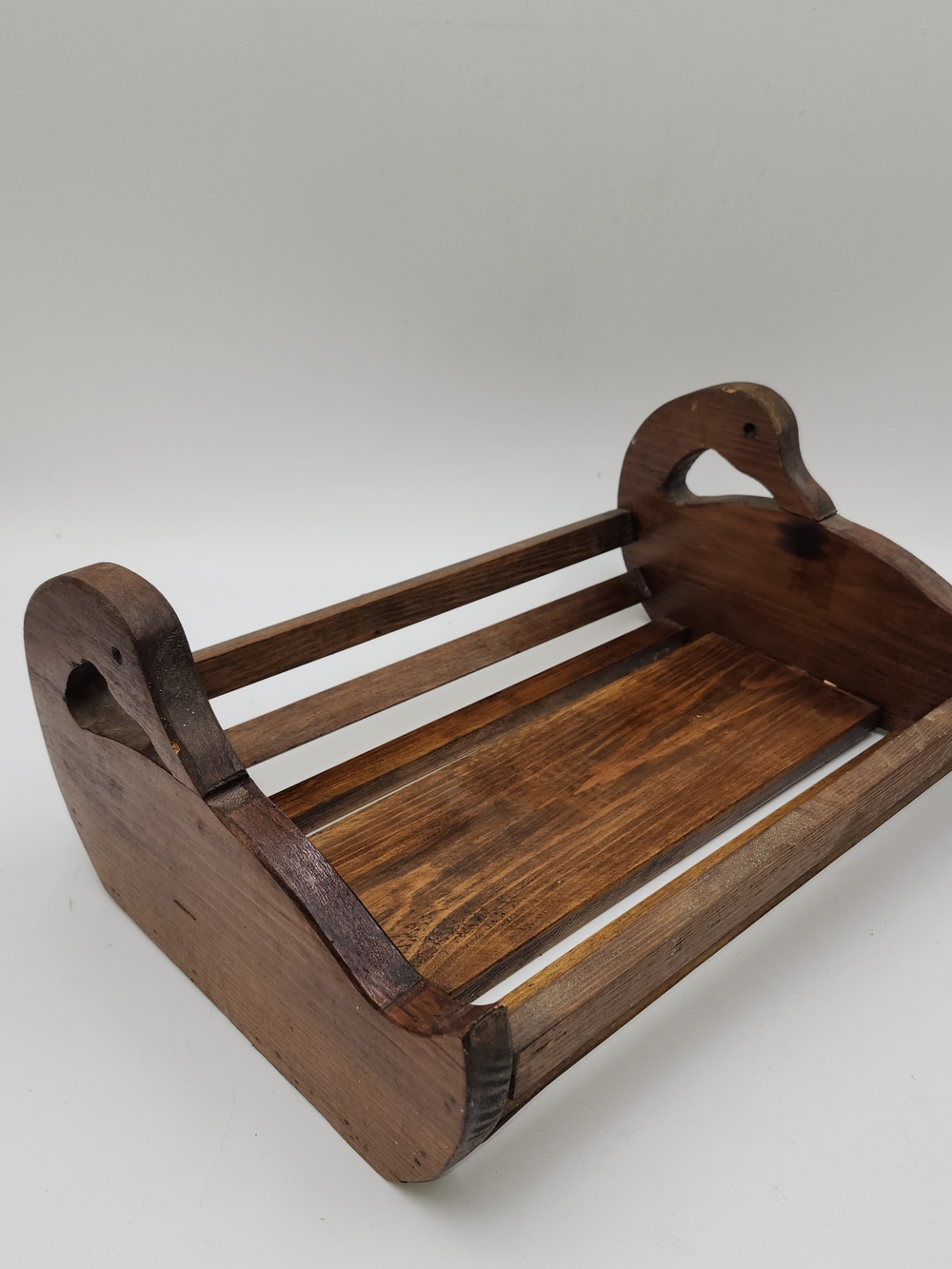 Vintage Wooden Duck Goose Bin Storage Magazine Holder Handmade Wood Crate Box
